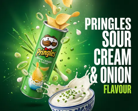 Ultra-premium Pringles commercial advertising poster, luxury snack food campaign - AI生成图片 2