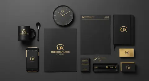 A professional luxury branding identity kit is meticulously arranged in a flat-l - AI生成图片 2