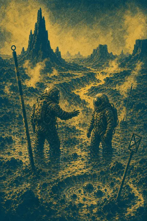Two twin astronaut explorers, their identical silhouettes barely distinguishable - AI生成图片 3