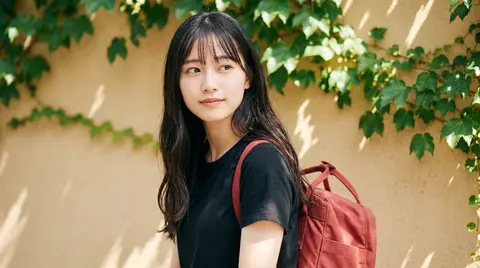 Beautiful young Japanese girl with long silky black hair and soft wispy bangs, l - AI生成图片 2