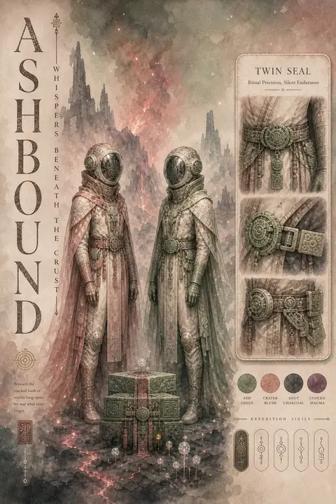 Watercolor storybook illustration, mysterious and eerie luxury poster set in a v - AI生成图片 1