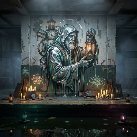 abandoned subway platform transformed into a hushed shrine of motion, a solitary - AI生成图片 4