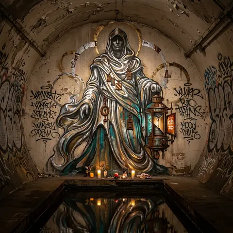 abandoned subway platform transformed into a hushed shrine of motion, a solitary - AI生成图片 1