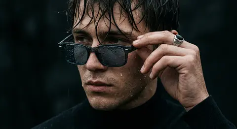 Ultra-realistic cinematic close-up portrait of a young man with wet skin and dam - AI生成图片 4