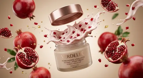 A hyperrealistic premium product photography scene of a smooth beige cosmetic ja - AI生成图片 1