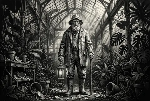 An epic baroque oil painting of an elderly fisherman standing like a monumental - AI生成图片 2