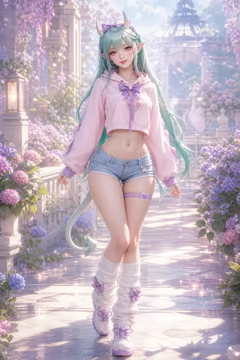 9:16 竖版，高精度 3D CG 东方幻想甜酷少女角色海报，3D CG oriental fantasy girl character portrait，an - AI生成图片 2