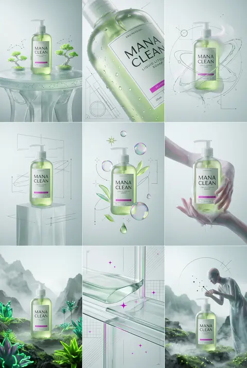 Cuadrícula 3×3, relación 3:4, campaña visual de lujo reinterpretada como un atla - AI生成图片 4