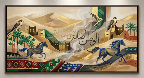 Saudi abstract illustration, contemporary Saudi fine art vision, an abstract med - AI生成图片 3