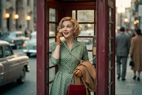A hyper-realistic 1950s-inspired editorial portrait of a young woman (use upload - AI生成图片 2