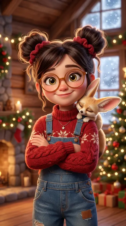 A charming 3D animated portrait in a whimsical family-film style, featuring a yo - AI生成图片 2