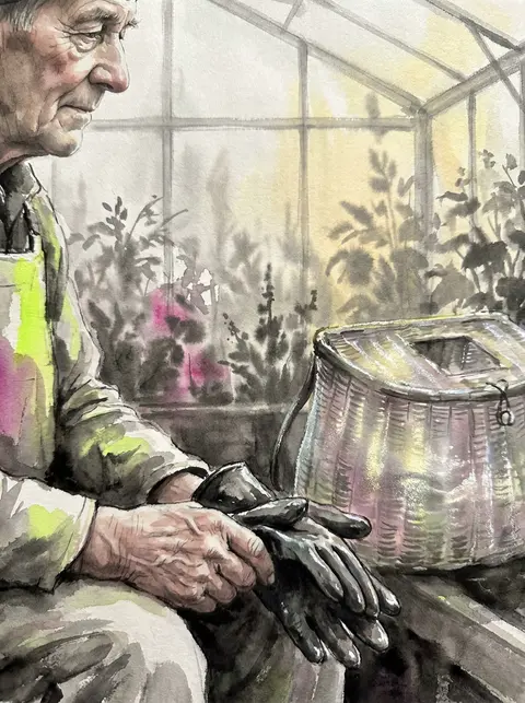 elderly fisherman in a sunlit greenhouse, quiet intimate atmosphere, traditional - AI生成图片 3