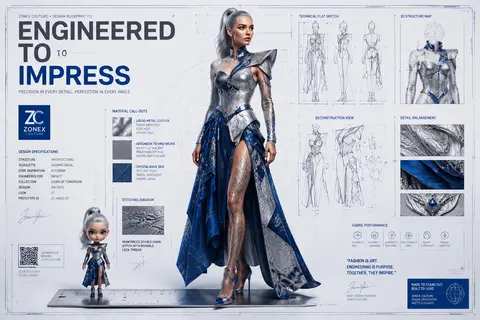 Hyper-realistic luxury fashion campaign poster designed as a giant architectural - AI生成图片 1