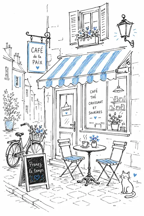 Create a charming hand-drawn cartoon illustration that feels like a quick sketch - AI生成图片 3