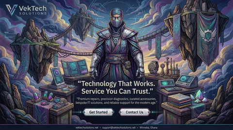 Create a premium homepage hero poster for **VekTech Solutions** as a monumental - AI生成图片 2