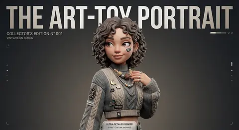 Transform the input image into a premium collectible designer art-toy portrait, - AI生成图片 1
