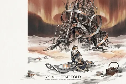 Create a high-fashion conceptual poster titled “Vol. 01 — TIME FOLD” as a tense - AI生成图片 2