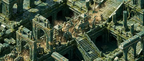 isometric miniature scene of a desert nomad caravan erupting through ancient mos - AI生成图片 1