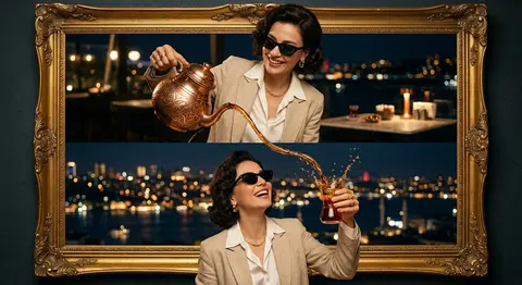 Ultra-realistic cinematic two-frame composition. In the top golden vintage frame - AI生成图片 1