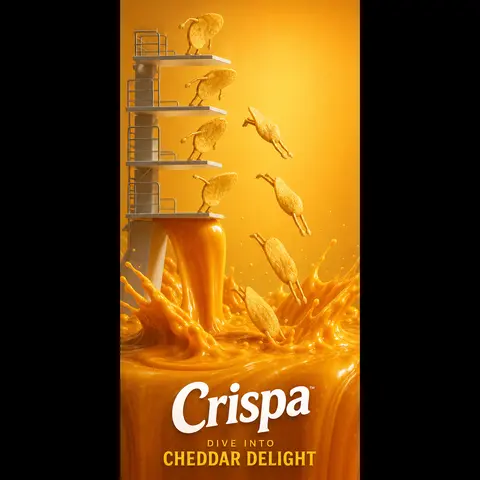 Vertical snack advertising visual with a playful anthropomorphic tone. At the to - AI生成图片 2
