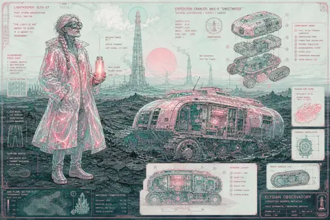A wistful lighthouse keeper with a weathered braid and oversized round goggles s - AI生成图片 2