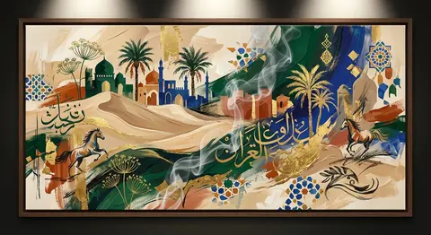 Algerian abstract illustration in a contemporary North African fine-art style, a - AI生成图片 3