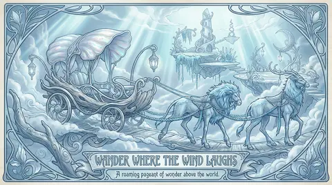 Vertical 9:16 art nouveau poster of a whimsical desert nomad caravan gliding acr - AI生成图片 2
