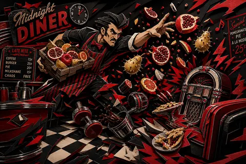 A wildly kinetic layered papercut diorama of a fruit vendor reigning over a shat - AI生成图片 1