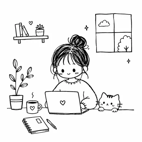 Transform the scene into a minimalist hand-drawn doodle illustration in a 3:4 fo - AI生成图片 2