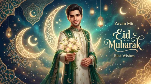 A breathtaking Eid Mubarak celebration poster for an X social audience, designed - AI生成图片 2