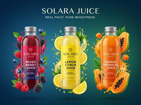 Create an ultra-premium juice beverage campaign poster for a self-created brand - AI生成图片 1