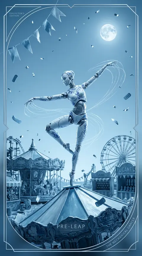 Collector’s edition premium poster, vertical format, a robotic ballet dancer poi - AI生成图片 1