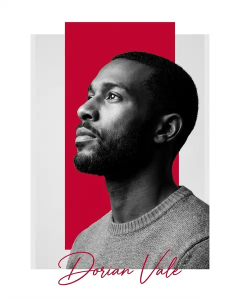 Minimalist editorial portrait poster design featuring a confident fictional trac - AI生成图片 3