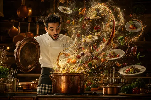 A hyper-realistic, high-velocity commercial food photograph featuring a master c - AI生成图片 1