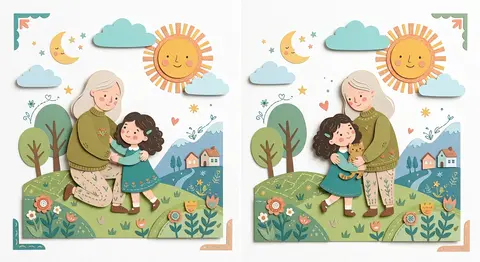 Reimagine the entire image as one unified Decorative Folk Flat Illustration, mer - AI生成图片 3