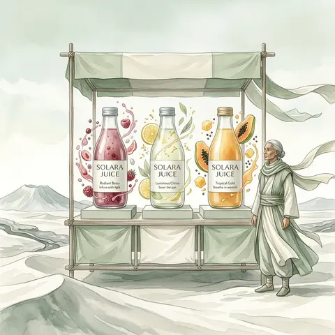 A dreamlike watercolor storybook illustration of a serene fruit vendor standing - AI生成图片 4