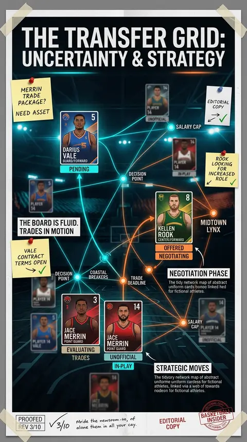 Editorial hoops transfer-board poster featuring abstract uniform cards for ficti - AI生成图片 2