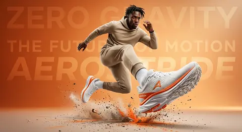 A high-impact sportswear campaign image featuring street athlete Keiran Vale sus - AI生成图片 2