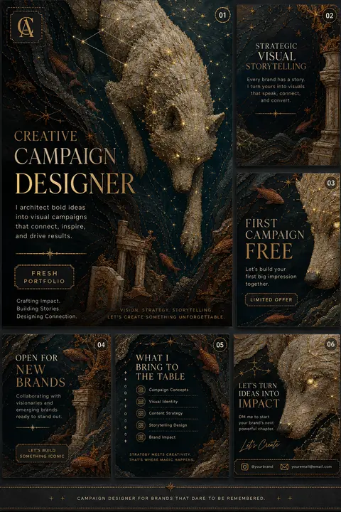 Instagram carousel post design, portfolio introduction for a rising visual campa - AI生成图片 1
