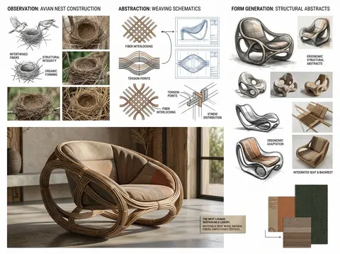 Conceptual design presentation exploring how avian nest-building methods evolve - AI生成图片 1