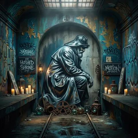 abandoned subway platform transformed into a hushed shrine of motion, a solitary - AI生成图片 3