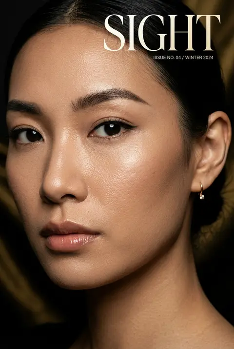 Luxury extreme close-up portrait, magazine cover style, title "SIGHT", featurin - AI生成图片 4