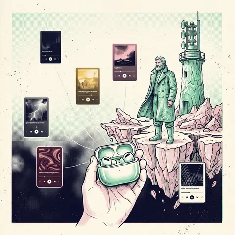 A solitary lighthouse keeper stands on a fractured chain of floating sky islands - AI生成图片 3