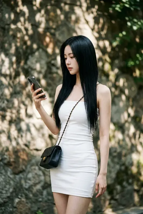 Realistic photography, portrait of a beautiful korean idol with long sleek strai - AI生成图片 2