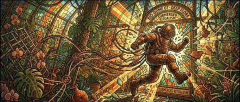 A collector-edition vertical poster of a deep-sea diver bursting through a sun-d - AI生成图片 3