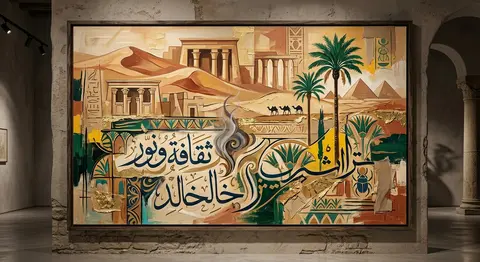 Abstract contemporary Egyptian fine art composition, an interpretive vision of N - AI生成图片 2