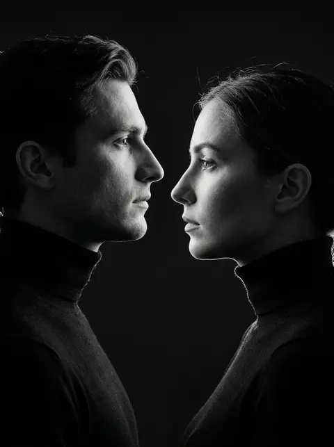 An ultra-realistic fine art editorial portrait in stark monochrome, capturing a - AI生成图片 2