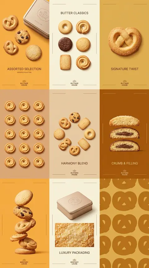 collector-grade advertising board for a fictional heritage butter-cookie house, - AI生成图片 1