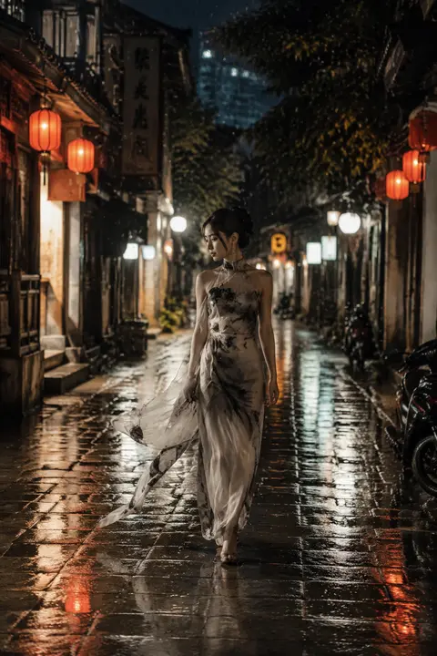 Ultra-realistic cinematic fashion photograph inspired by poetic Asian cinema.A w - AI生成图片 1