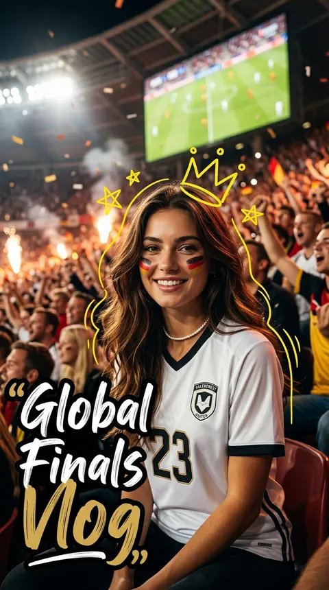 Ultra-realistic sports fan portrait poster of Elara Voss, a striking young woman - AI生成图片 3